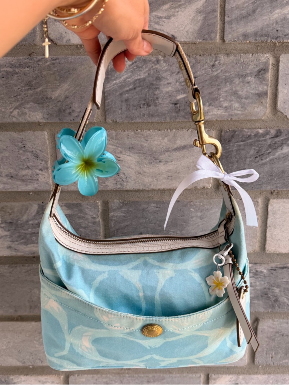 SOLD Coach Blue Logo Hobo Shoulder bag Y2K Vintage